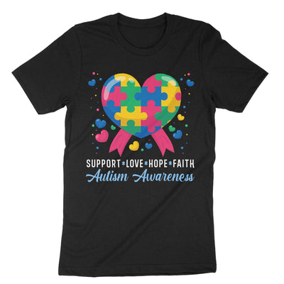 Black Autism Awareness Jigsaw Puzzles T-Shirt#color_black