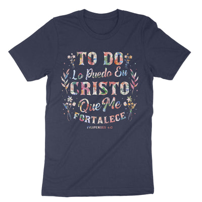 Navy Christian Spanish Religious Bible Verse T-Shirt#color_navy