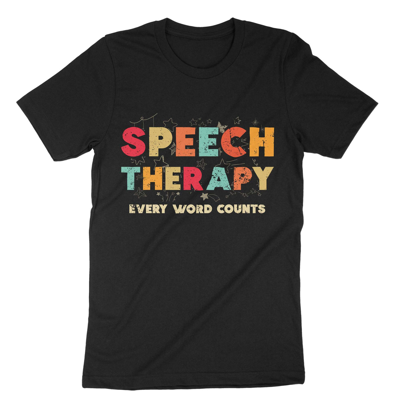 Black Speech Therapy Every Word Counts T-Shirt#color_black