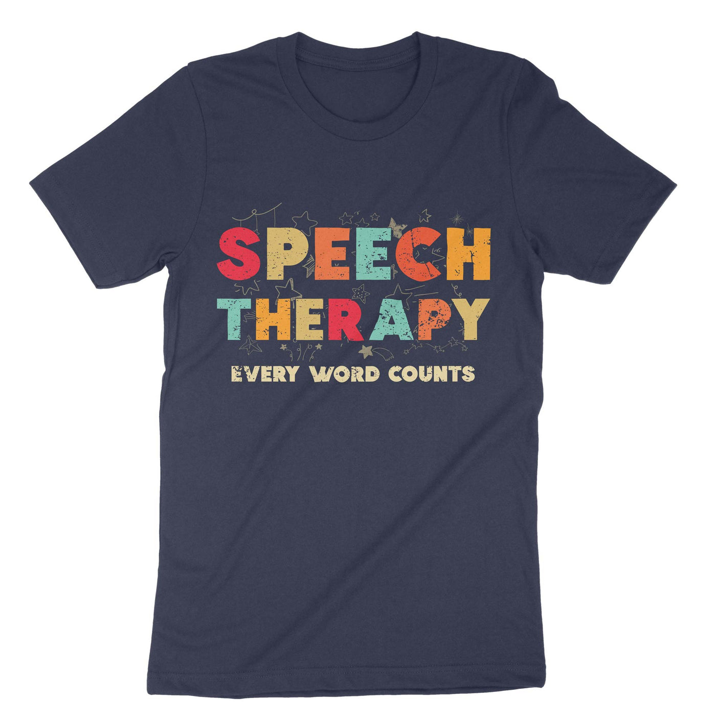 Navy Speech Therapy Every Word Counts T-Shirt#color_navy