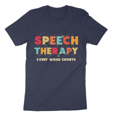 Navy Speech Therapy Every Word Counts T-Shirt#color_navy