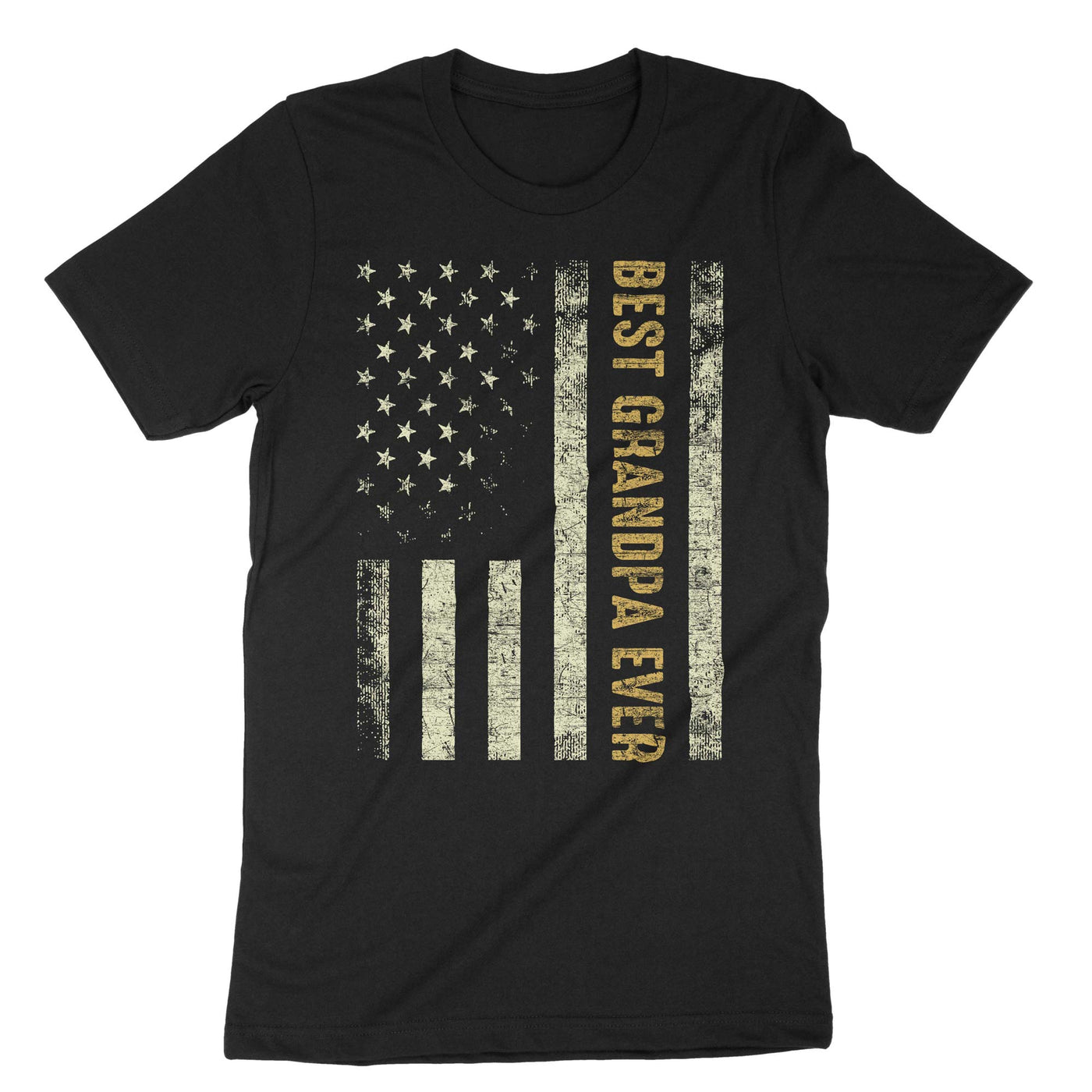 Black Us Flag Best Grandpa Ever T-Shirt#color_black