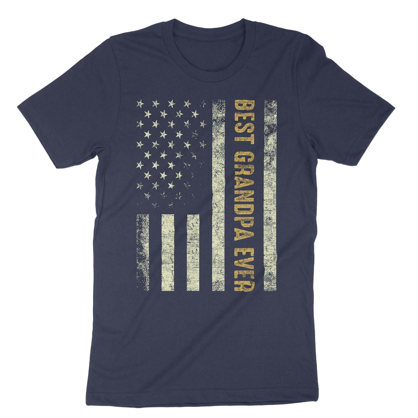 Navy Us Flag Best Grandpa Ever T-Shirt#color_navy