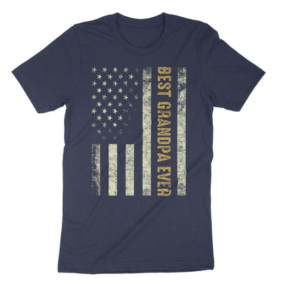 Navy Us Flag Best Grandpa Ever T-Shirt#color_navy