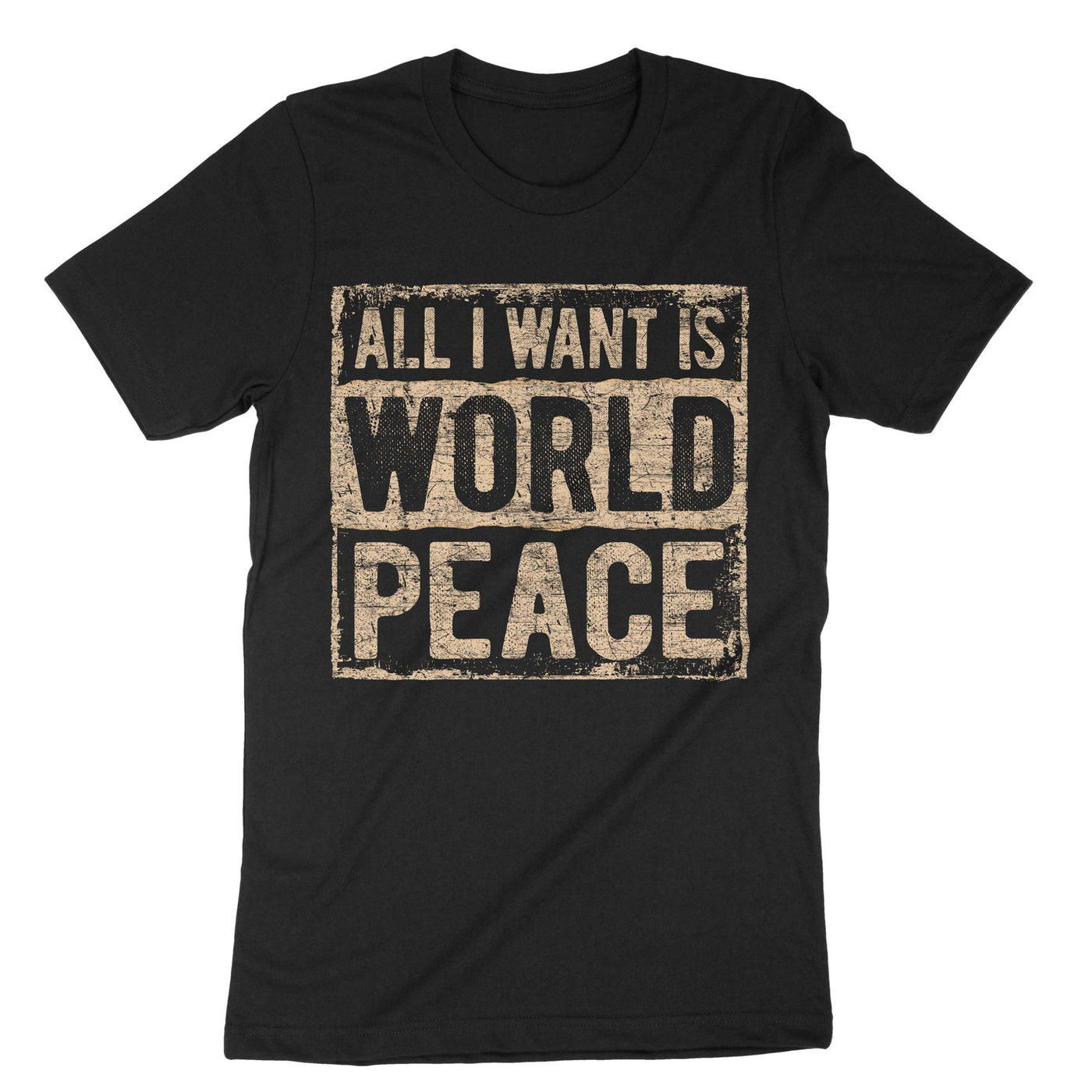 Black All I Want Is World Peace T-Shirt#color_black