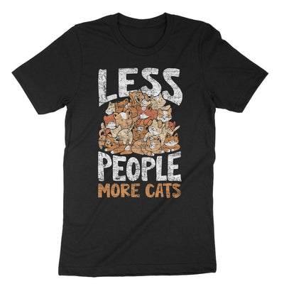Black Less People More Cats T-Shirt#color_black