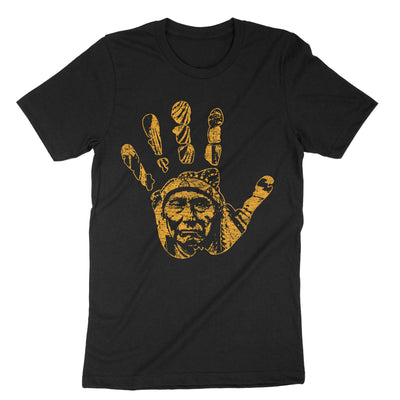 Black Native American Indigenous Red Hand T-Shirt#color_black