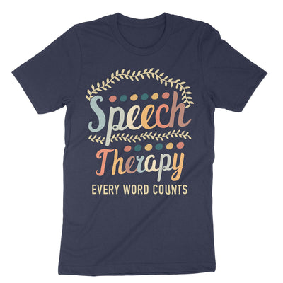 Navy Speech Therapy Every Word Counts T-Shirt#color_navy