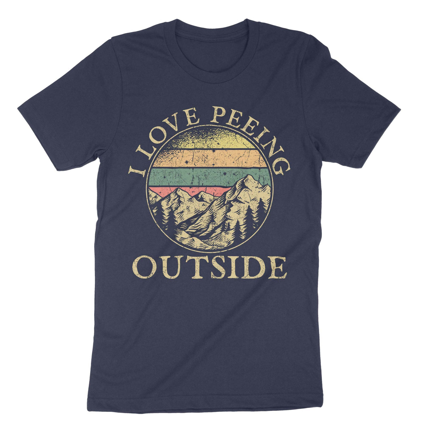 Navy I Love Peeing Outside T-Shirt#color_navy