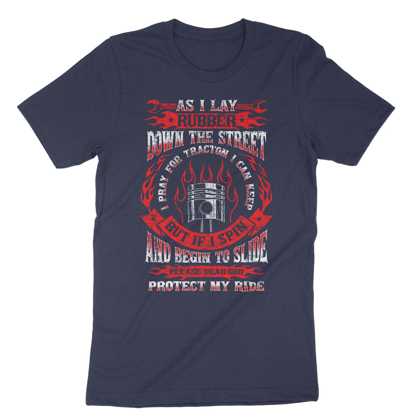 Navy As I Lay Rubber Down The Street T-Shirt#color_navy