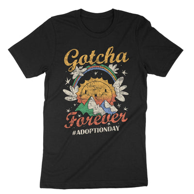 Black Gotcha Forever Adoption Day T-Shirt#color_black