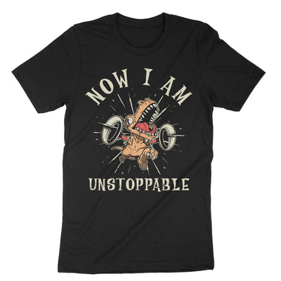 Black Now I Am Unstoppable Small Arms T-Shirt#color_black