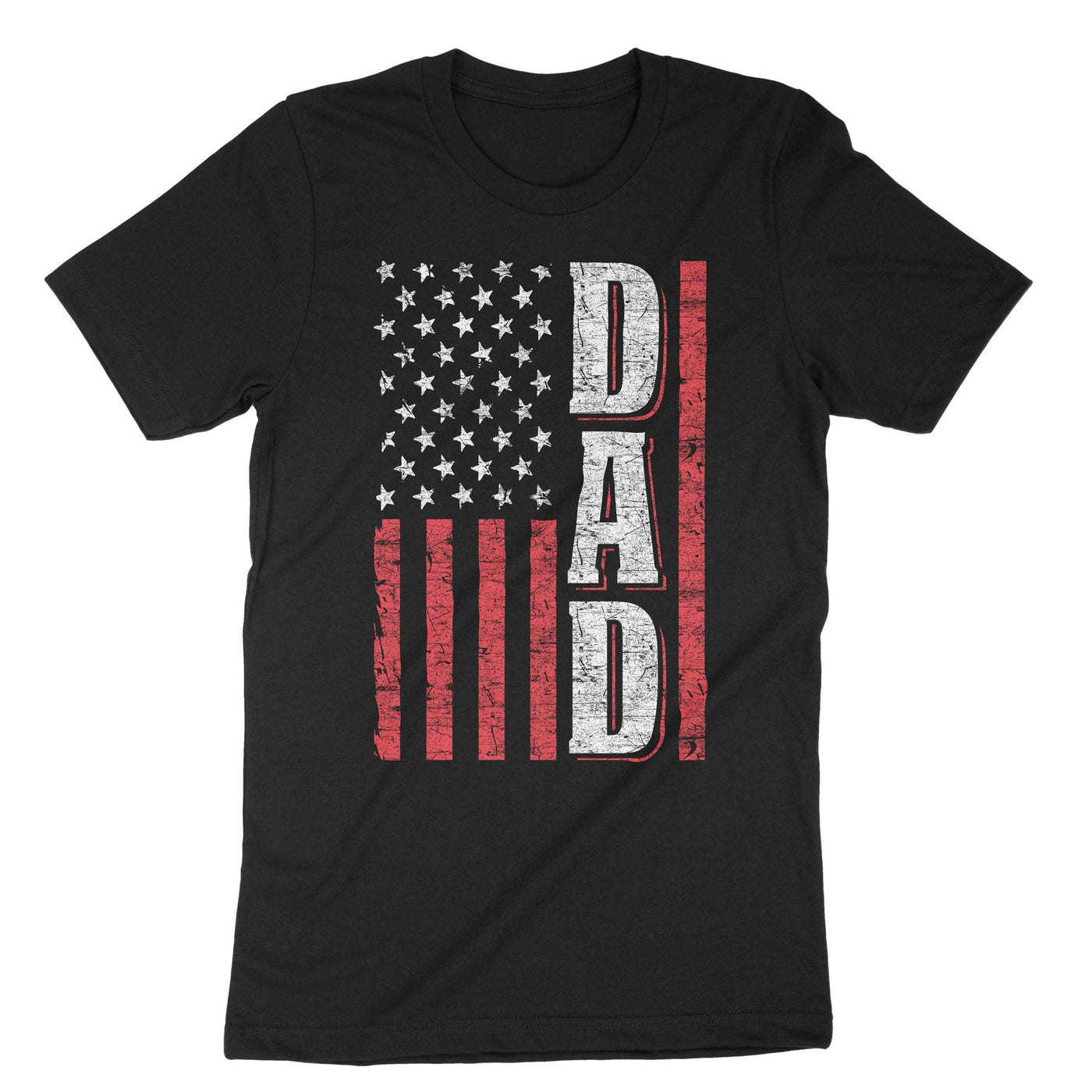 Black Us Flag Dad T-Shirt#color_black