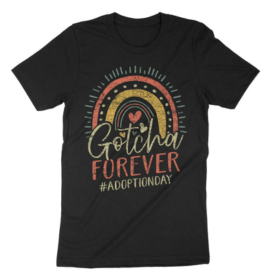 Black Gotcha Forever Adoption Day T-Shirt#color_black