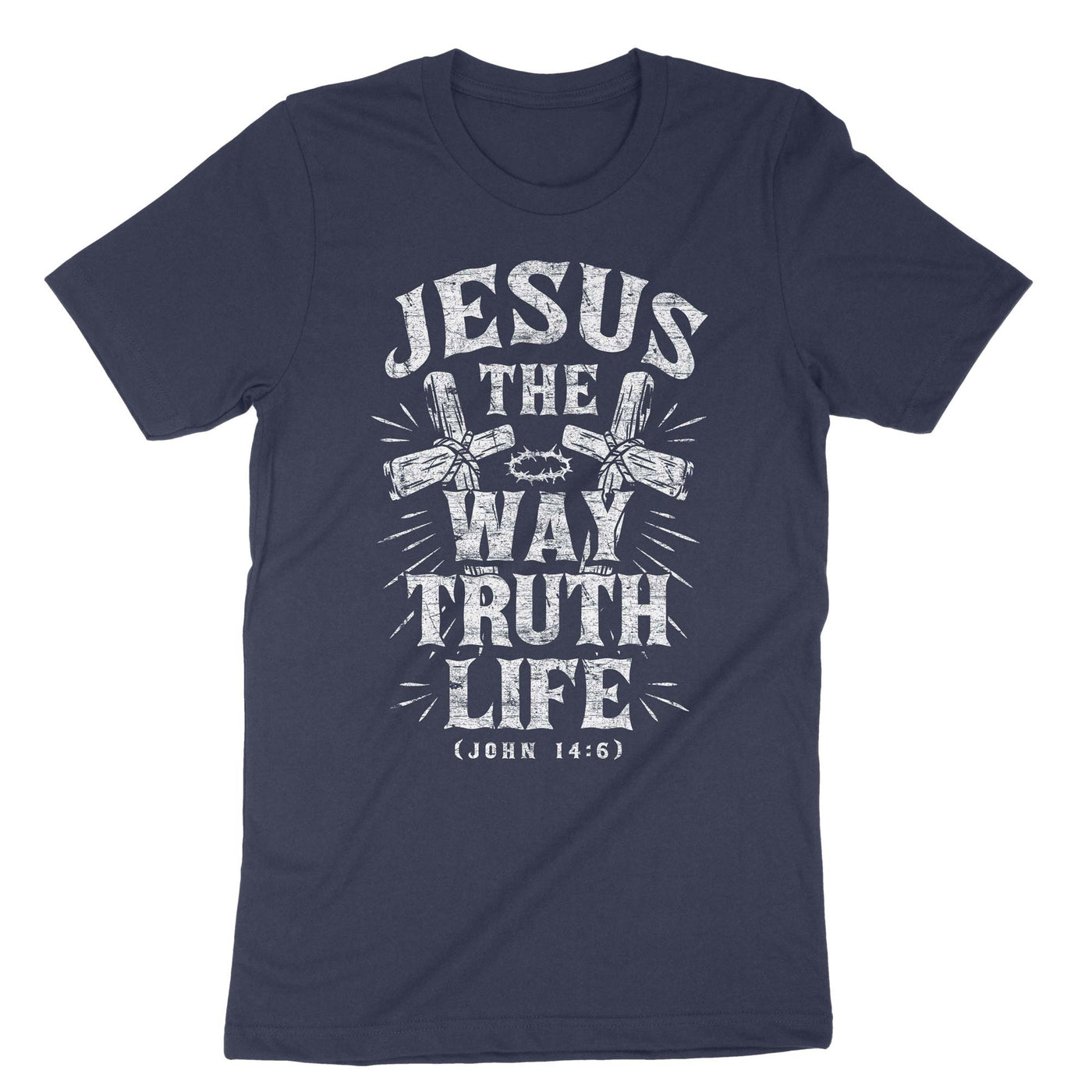 Navy Jesus The Way The Truth The Life T-Shirt#color_navy