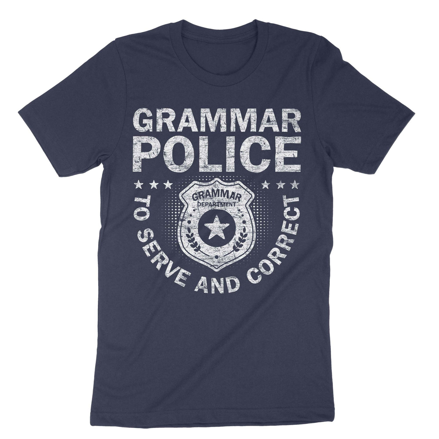Navy Grammar Police To Serve And Correct T-Shirt#color_navy