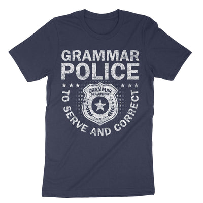 Navy Grammar Police To Serve And Correct T-Shirt#color_navy