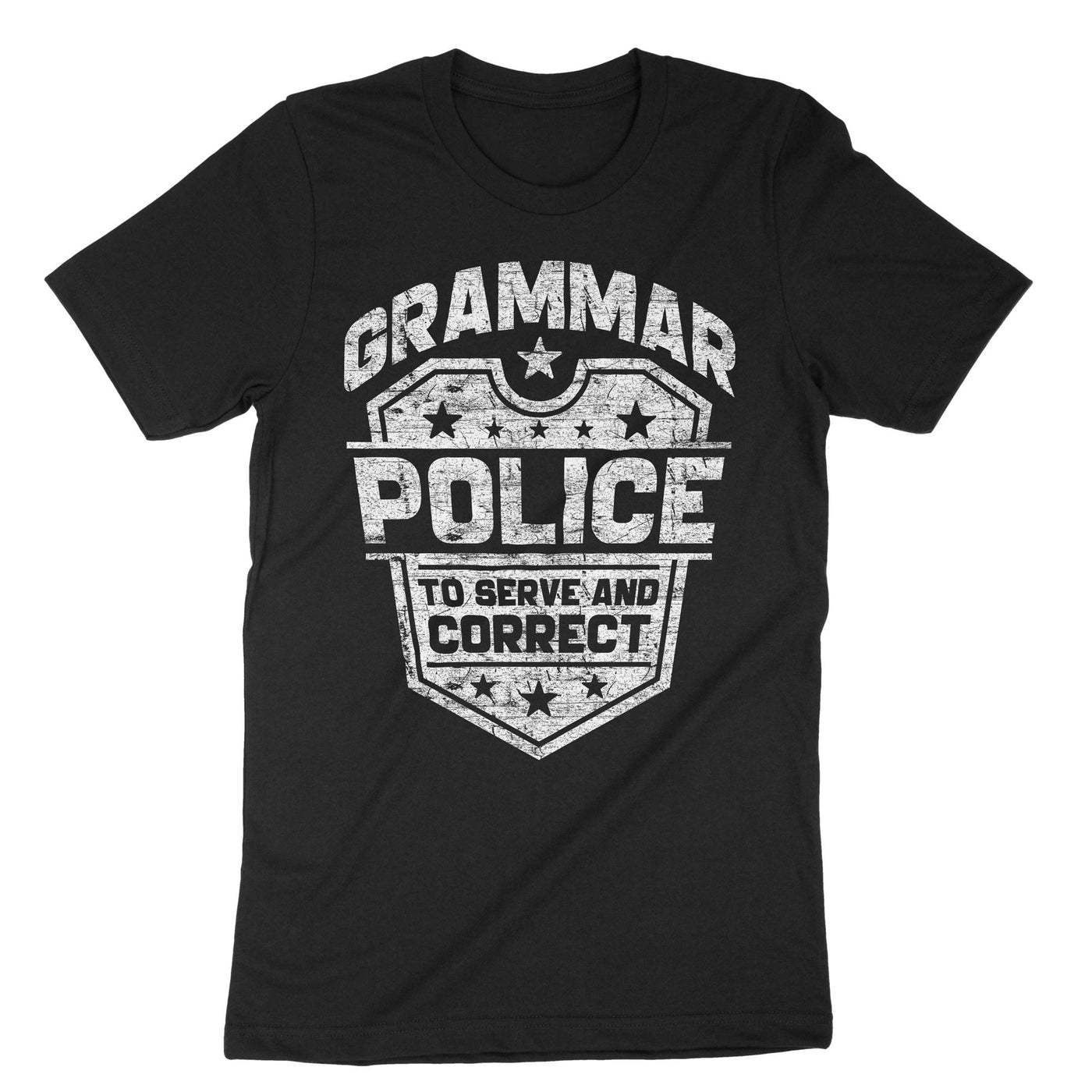 Black Grammar Police To Serve And Correct T-Shirt#color_black
