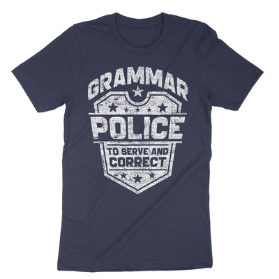 Navy Grammar Police To Serve And Correct T-Shirt#color_navy