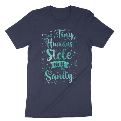 Navy Tiny Humans Stole My Sanity T-Shirt#color_navy
