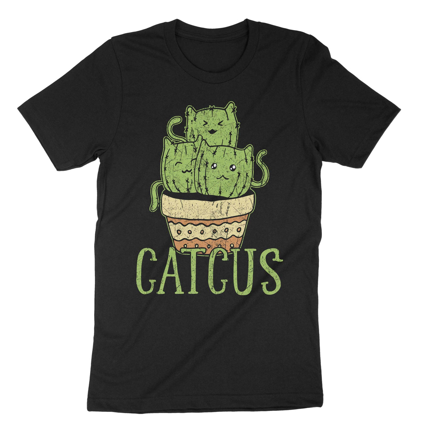 Black Catcus Plant T-Shirt#color_black