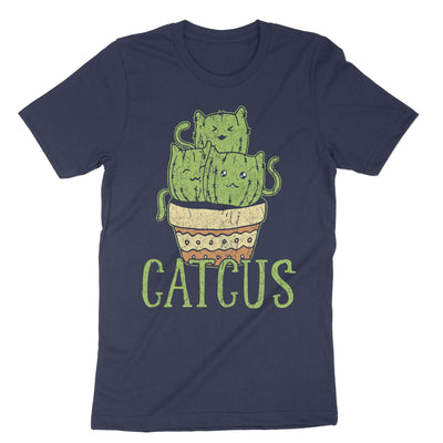 Navy Catcus Plant T-Shirt#color_navy