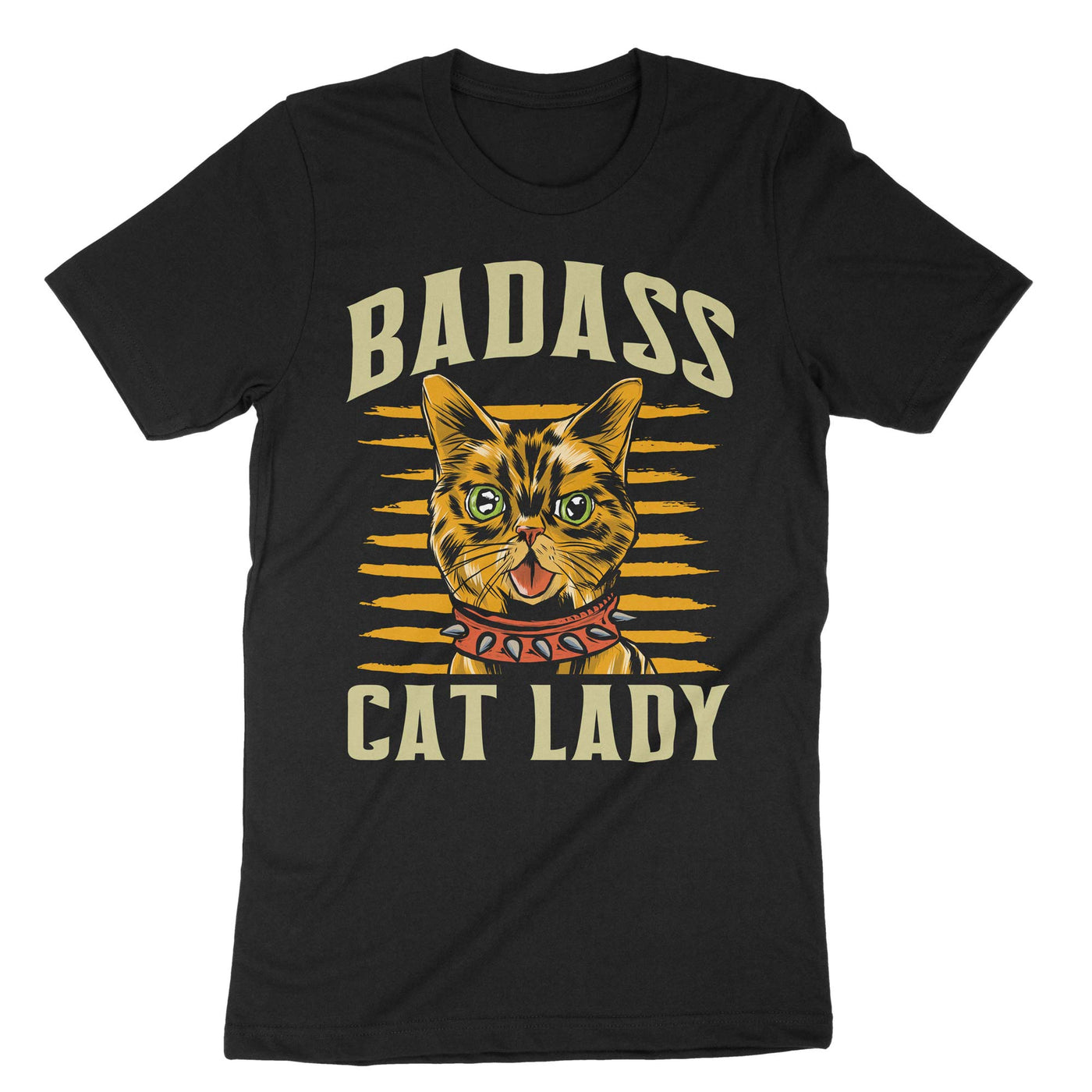 Black Crazy Cat Lady T-Shirt#color_black
