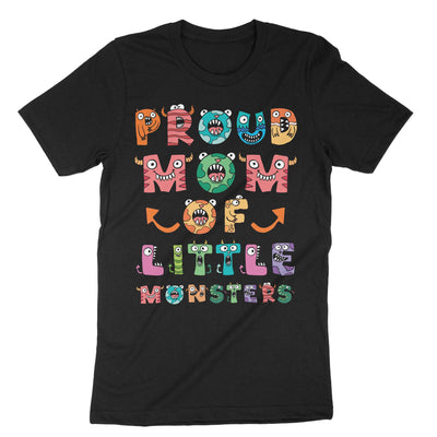 Black Proud Mom Of Monsters T-Shirt#color_black