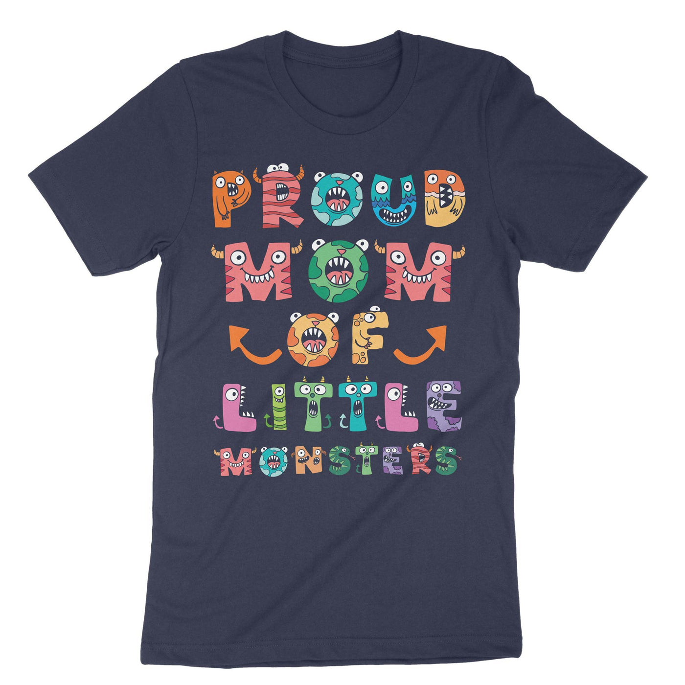 Navy Proud Mom Of Monsters T-Shirt#color_navy