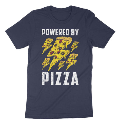 Navy Powered By Pizza T-Shirt#color_navy