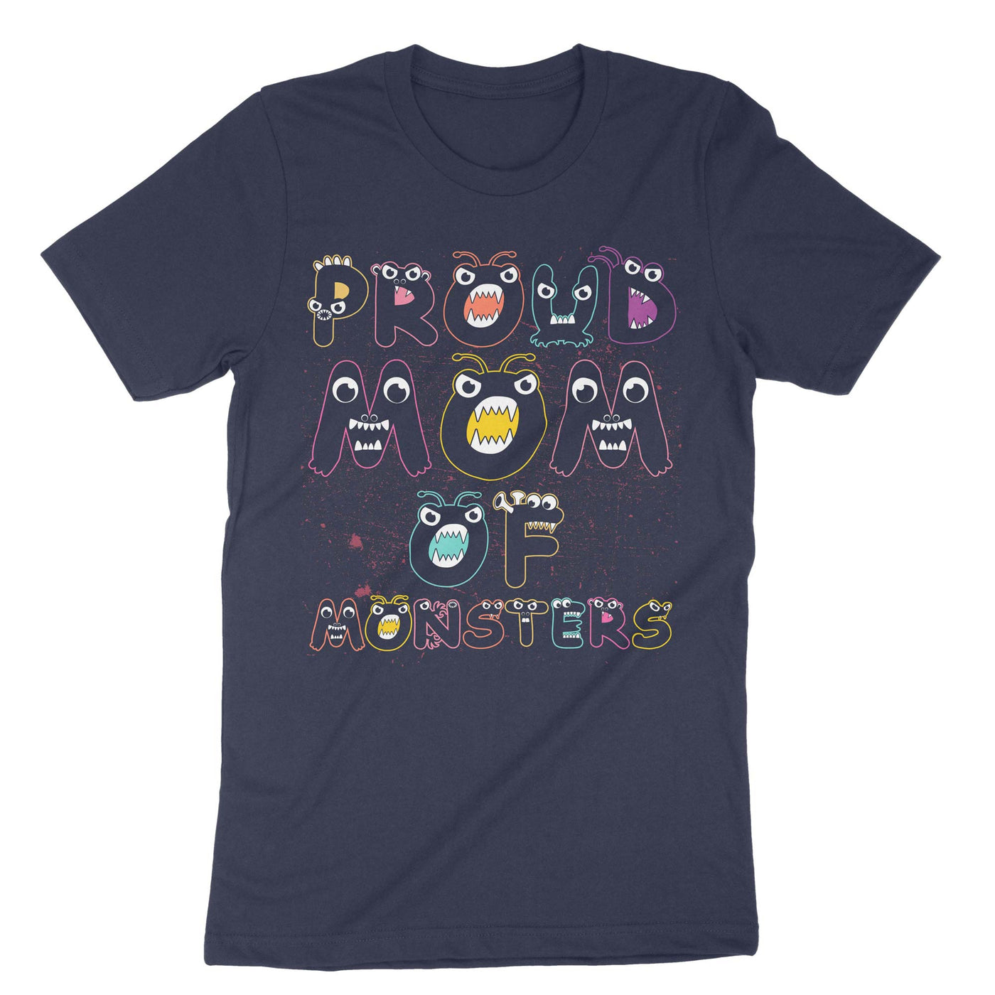 Navy Proud Mom Of Monsters T-Shirt#color_navy
