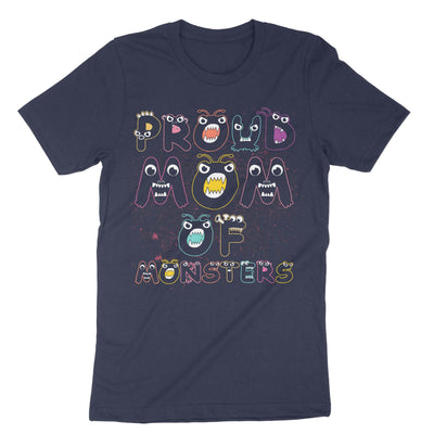 Navy Proud Mom Of Monsters T-Shirt#color_navy