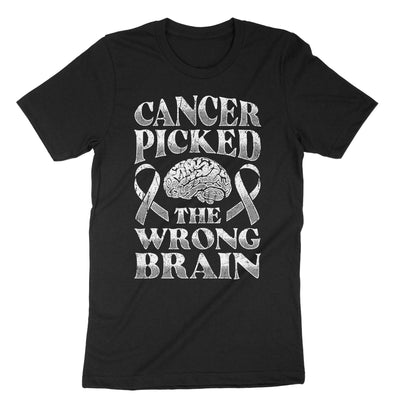 Black Cancer Picked The Wrong Brain T-Shirt#color_black