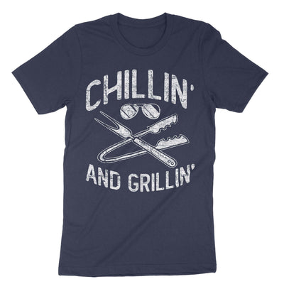 Navy Chillin And Grillin T-Shirt#color_navy