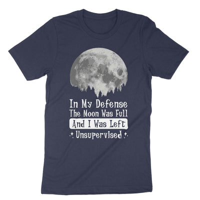 Navy In My Defense The Moon Was Full T-Shirt#color_navy