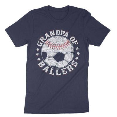 Navy Grandpa Of Ballers T-Shirt#color_navy