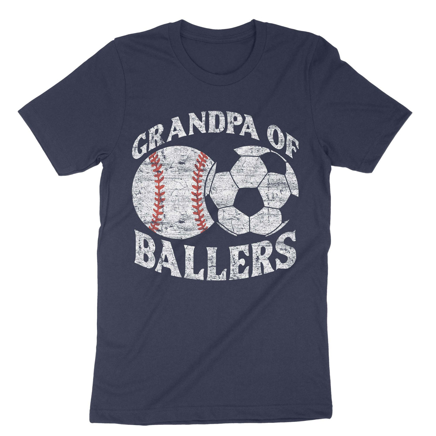 Navy Grandpa Of Ballers T-Shirt#color_navy
