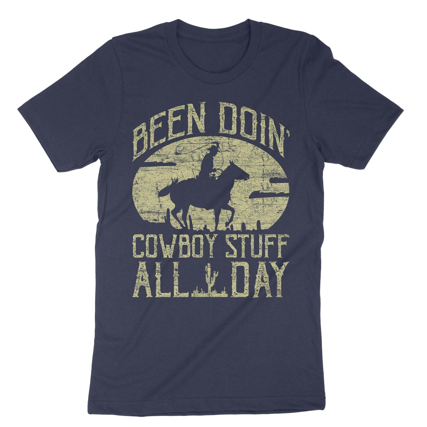 Navy Been Doing Cowboy Stuff All Day T-Shirt#color_navy