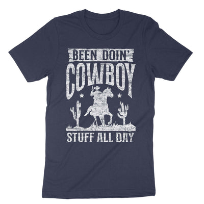 Navy Been Doing Cowboy Stuff All Day T-Shirt#color_navy