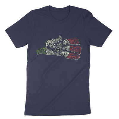 Navy Aztec Calendar Mexican Eagle T-Shirt#color_navy