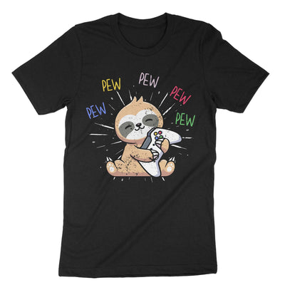 Black Gamer Sloth T-Shirt#color_black