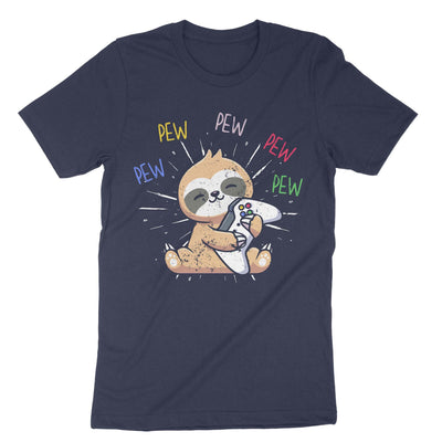 Navy Gamer Sloth T-Shirt#color_navy