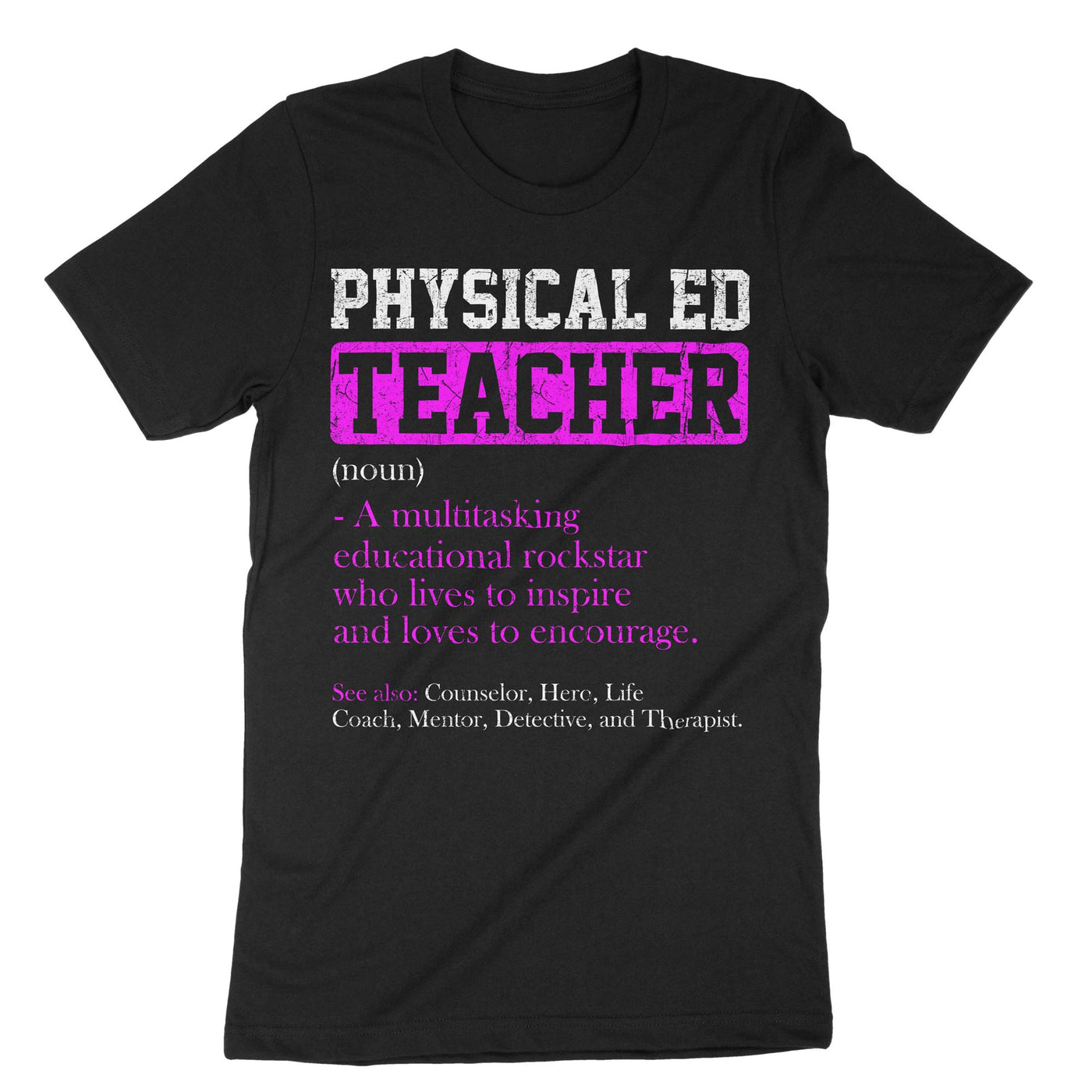 Black Physical Education Teacher T-Shirt#color_black