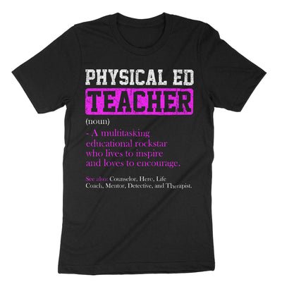 Black Physical Education Teacher T-Shirt#color_black
