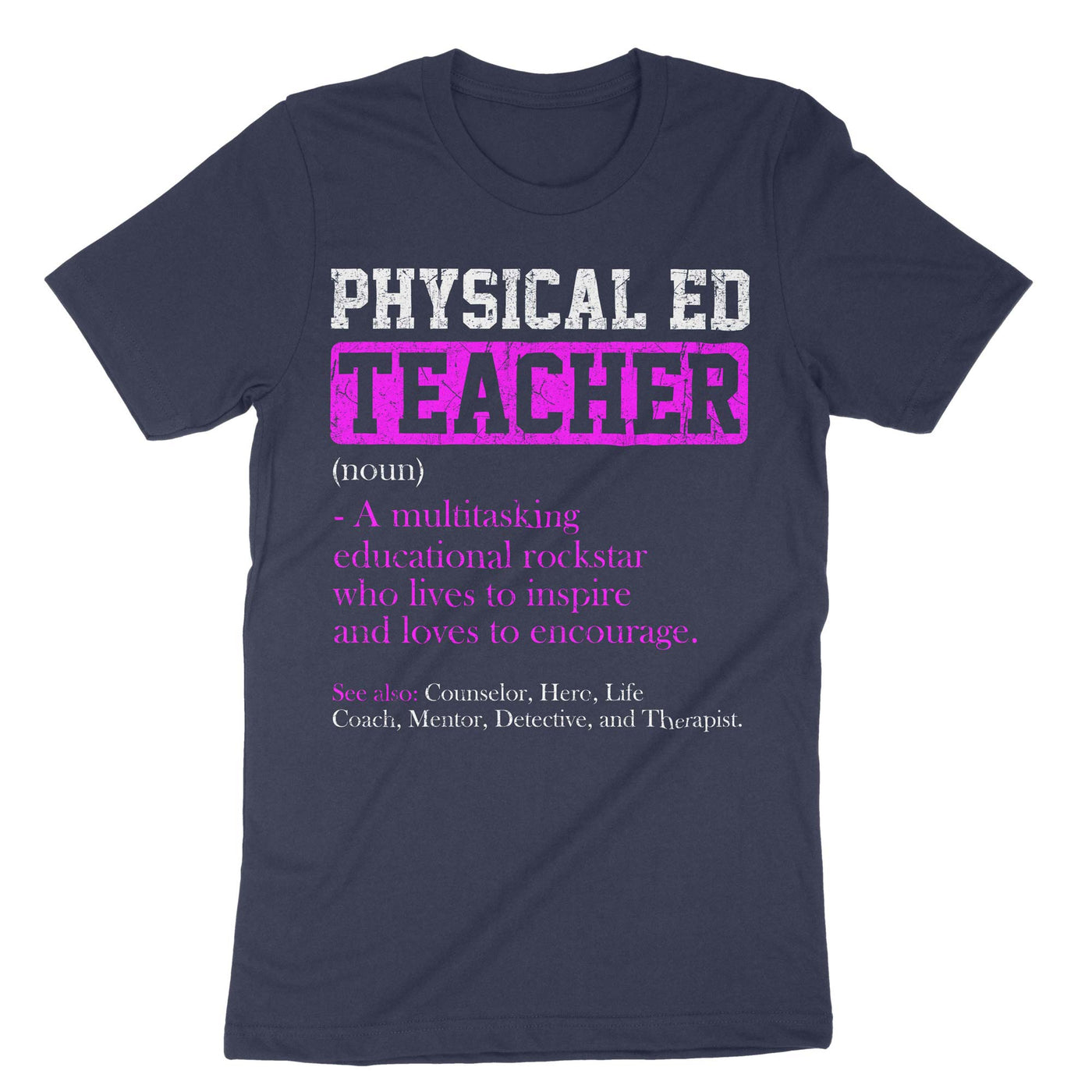 Navy Physical Education Teacher T-Shirt#color_navy