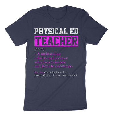 Navy Physical Education Teacher T-Shirt#color_navy