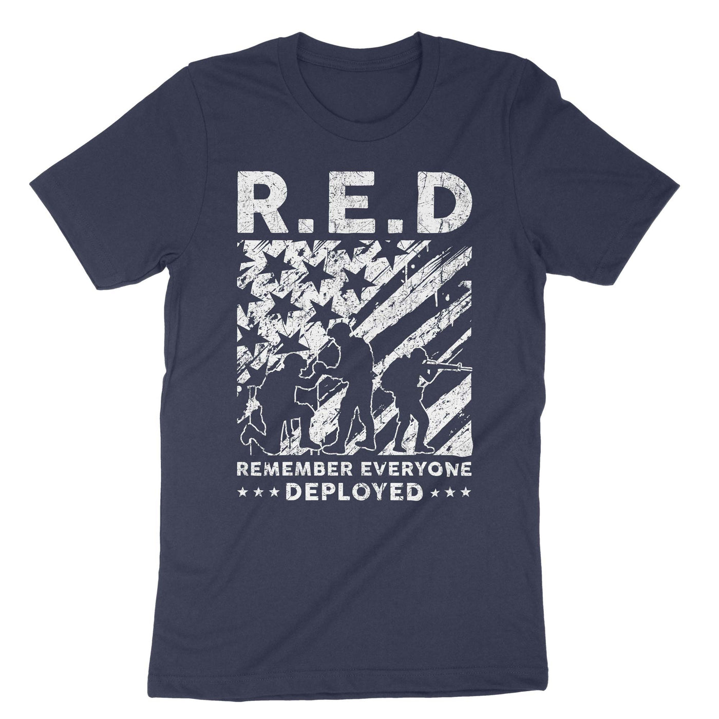 Navy Red Remember Everyone Deployed T-Shirt#color_navy