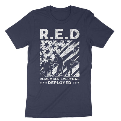 Navy Red Remember Everyone Deployed T-Shirt#color_navy