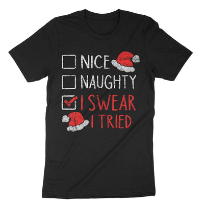 Black Santas Christmas List T-Shirt#color_black