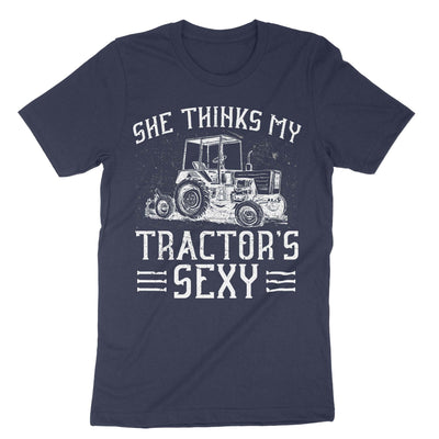Navy She Thinks My Tractors Sexy T-Shirt#color_navy